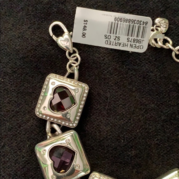 Brighton Open Heart Pink and Red Crystal Bracelet - Picture 3 of 4